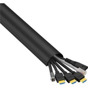 D-Line Cord Hider 2-Pack - 2X 2in W x 1in H x 39in Lengths (78in Total) - Black